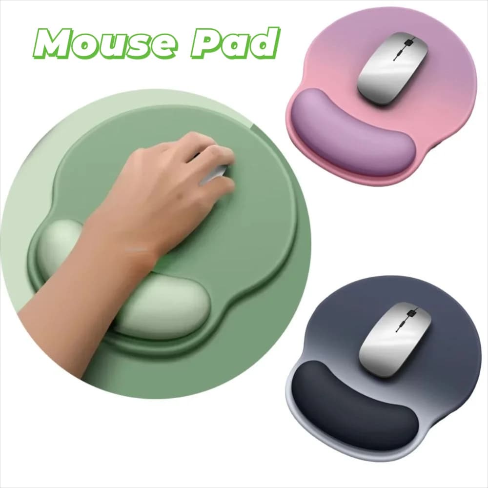 Tappetino per Mouse Ergonomico in Silicone Morbido, Antiscivolo, con Superficie Liscia e Poggiapolsi Confortevole per Computer Desktop