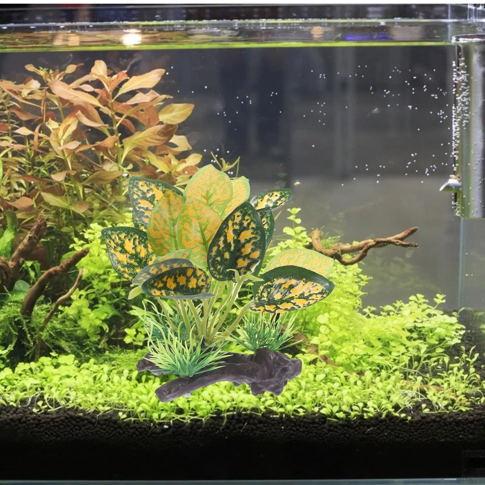 Pianta Artificiale per Acquario, Decorazione Realistica in Plastica Resistente all'Acqua per Acquari Tropicali