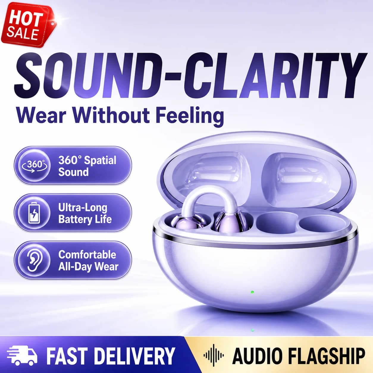 Open Ear Headphones Bluetooth 5.3 Wireless Sports Earphones Waterproof Noise Cancell Stereo Headset for Run Cycl iPhone Android