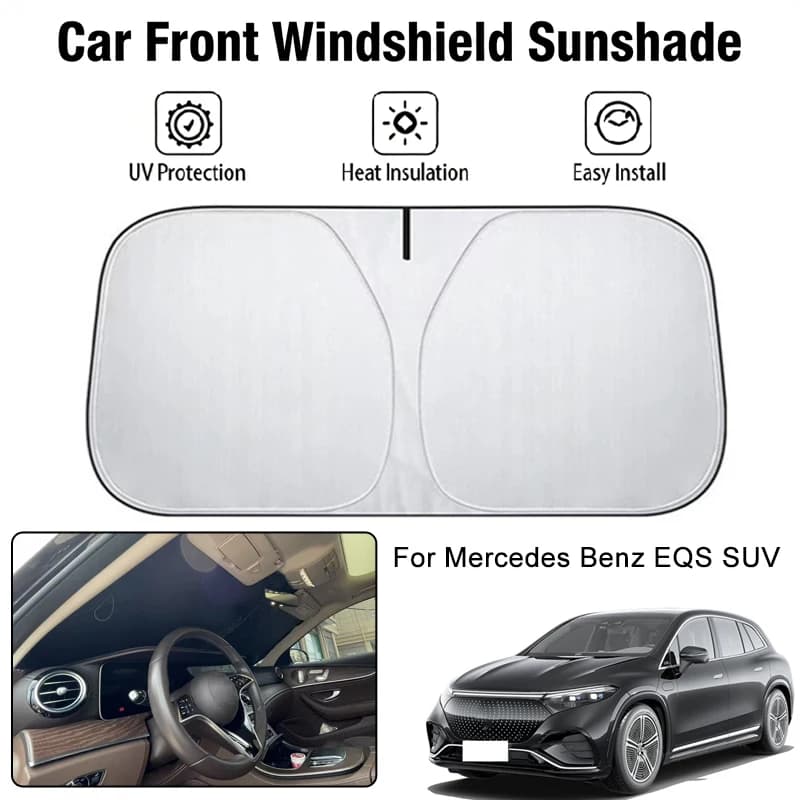 Parasole per parabrezza anteriore per Mercedes Benz EQS SUV, protezione UV, isolamento termico, accessori per la protezione solare degli interni auto