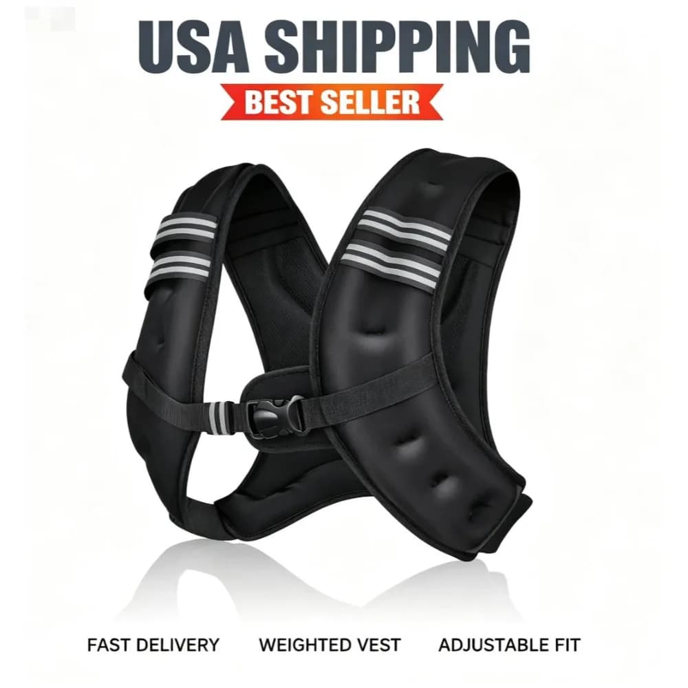 Fitness Weighted Vest Pre-Filled Iron Pellets Adjustable Strap Neoprene Workout Vest For Running Walking Training Men Women Kids