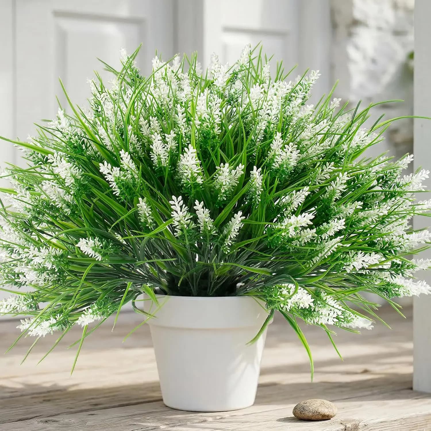 22 Pcs Artificial Outdoor Flowers, Fake Plants with Red Blooms for Patio Garden Window Box Porch Decor
