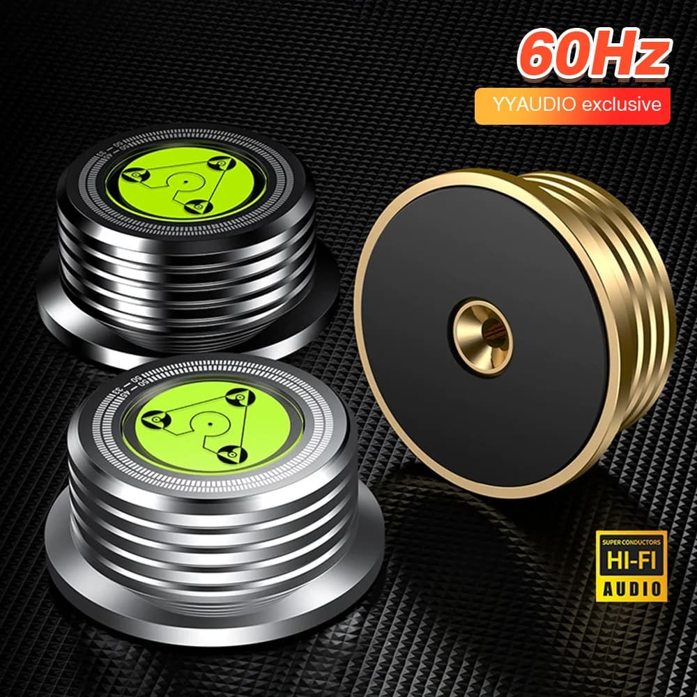 YYAUDIO 60 Hz LP Vinyl Turntable Stabilizer with Adjustment Function Metal Vinyl Spindles Clip for Weight Music Player