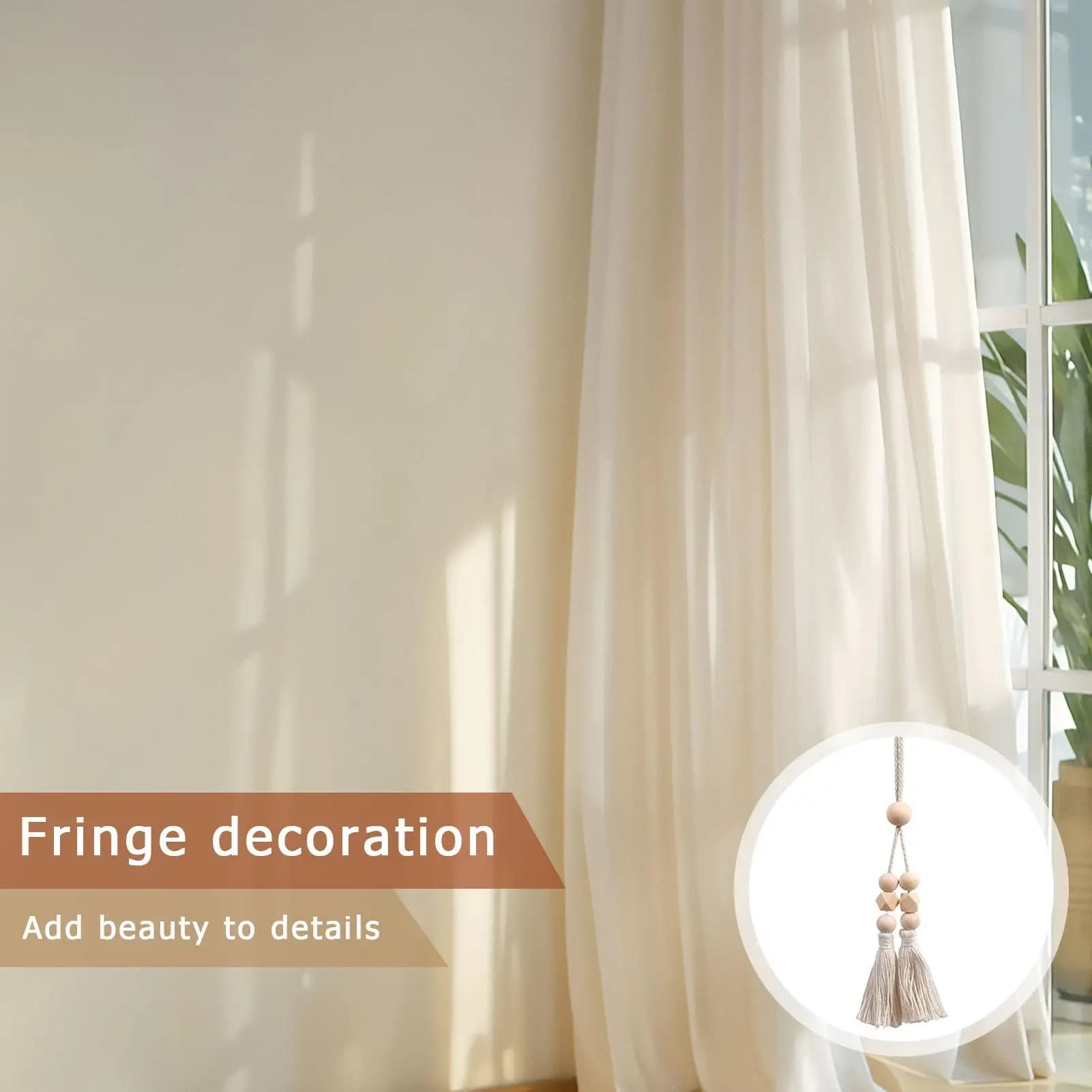 Fermatenda per tende Fermatenda per finestre intrecciate a mano Tende intrecciate a mano con allacciatura per camera da letto Bagno Cucina Soggiorno Dormitorio