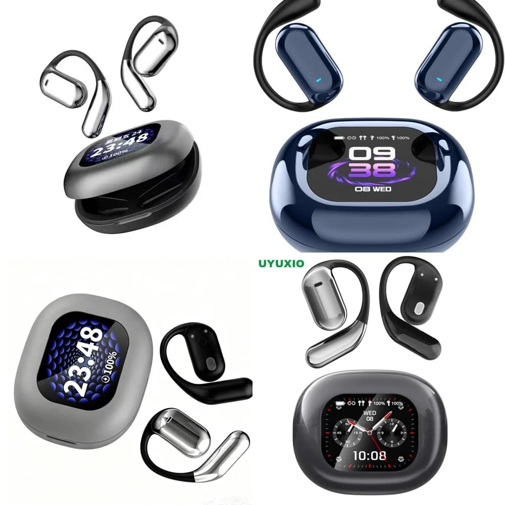Cuffie Wireless UYUXIO AI per Traduzione Linguistica OWS per iPhone e Android con 144 Lingue Online, Auricolari per Traduzione in Tempo Reale