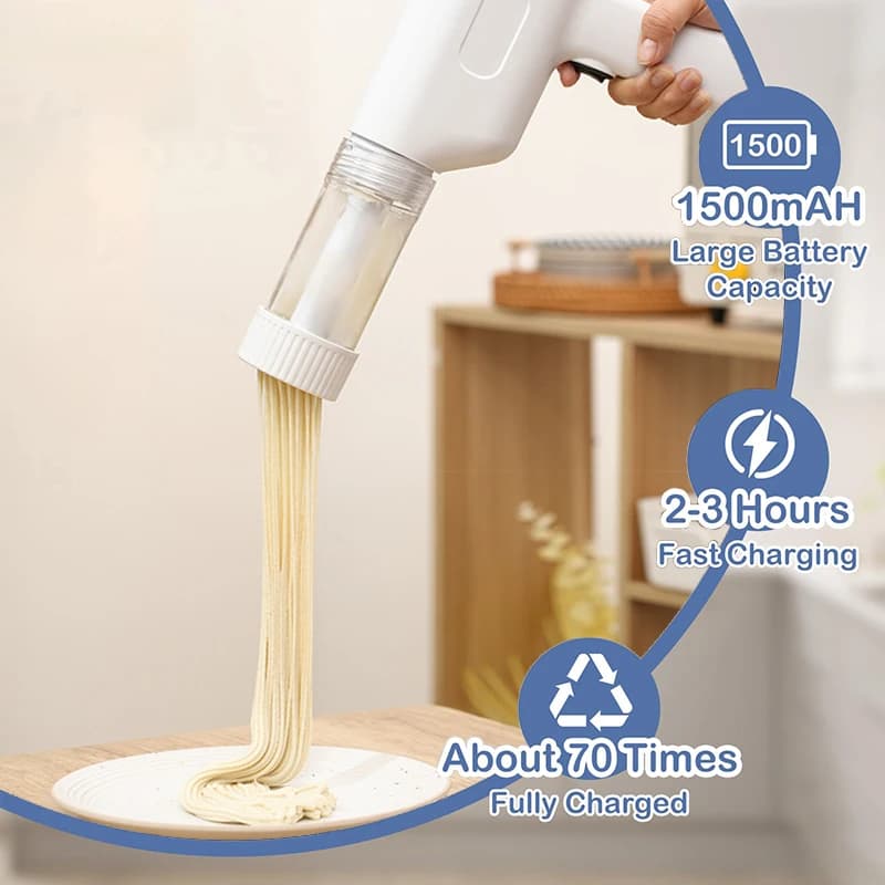 Macchina per pasta elettrica, macchina per pasta compatta all-in-one, design portatile senza fili