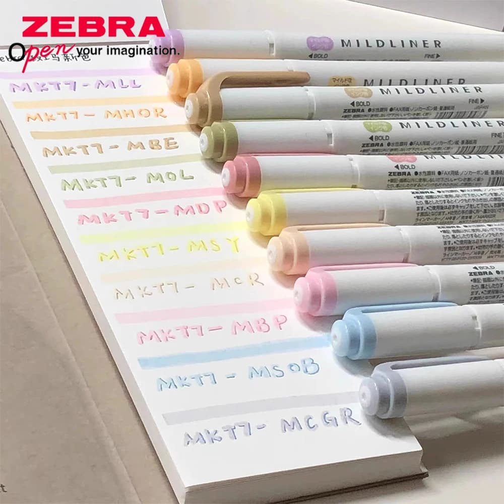 Giappone ZEBRA Evidenziatori Set di penne WKT7 Evidenziatore pastello Doppia testa Pennarello Penna da disegno Materiale scolastico Cancelleria carina
