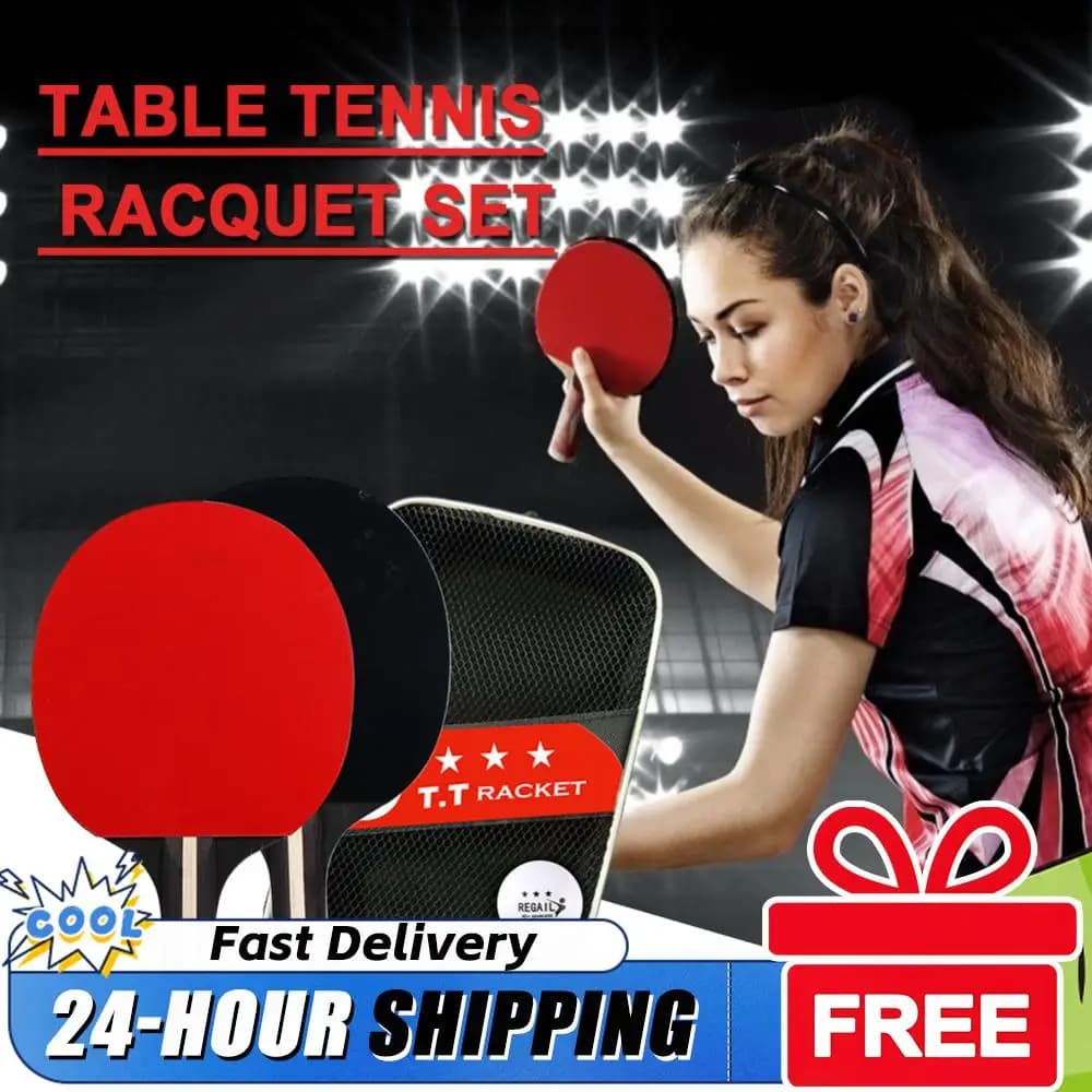 Professional Ping Pong Set with 2 Racks and 3 Balls for 2 Players, Ideal for Beginners and Training