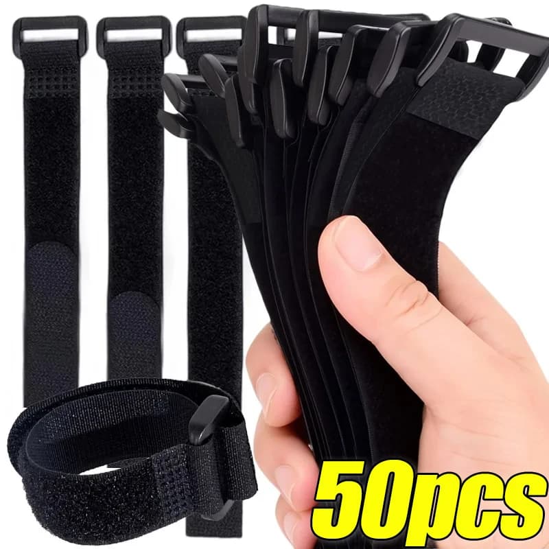 Reusable Hook And Loop Straps Self-Adhesive Cable Organizer Ties Adjustable Fastener Tape Nylon Cable Wire Cord Management Tools