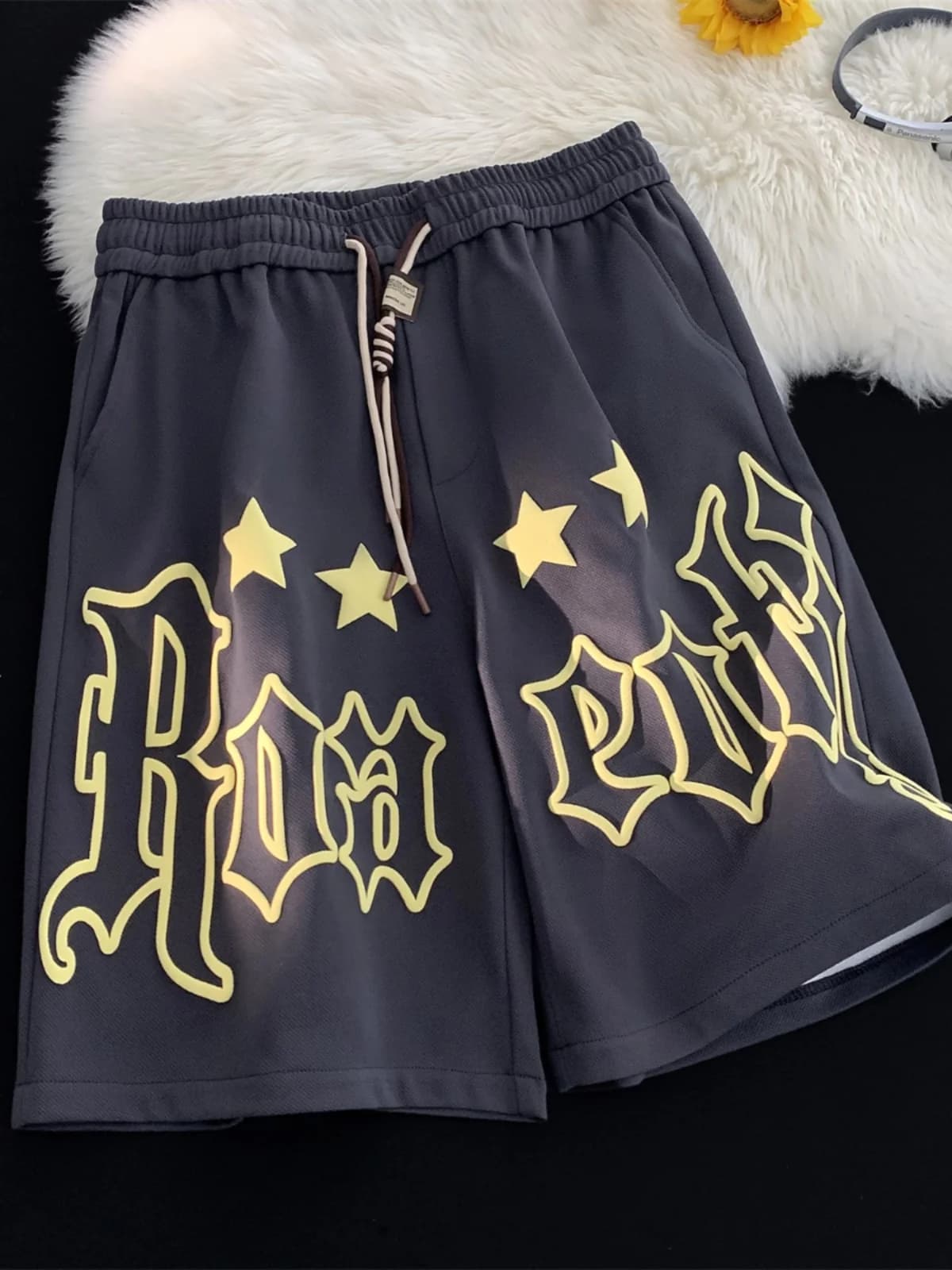 American Style Men's Foam Shorts Summer Casual Basketball Loose Sports Pants Five-Point Briefs Breathable Comfortable Lightwe...