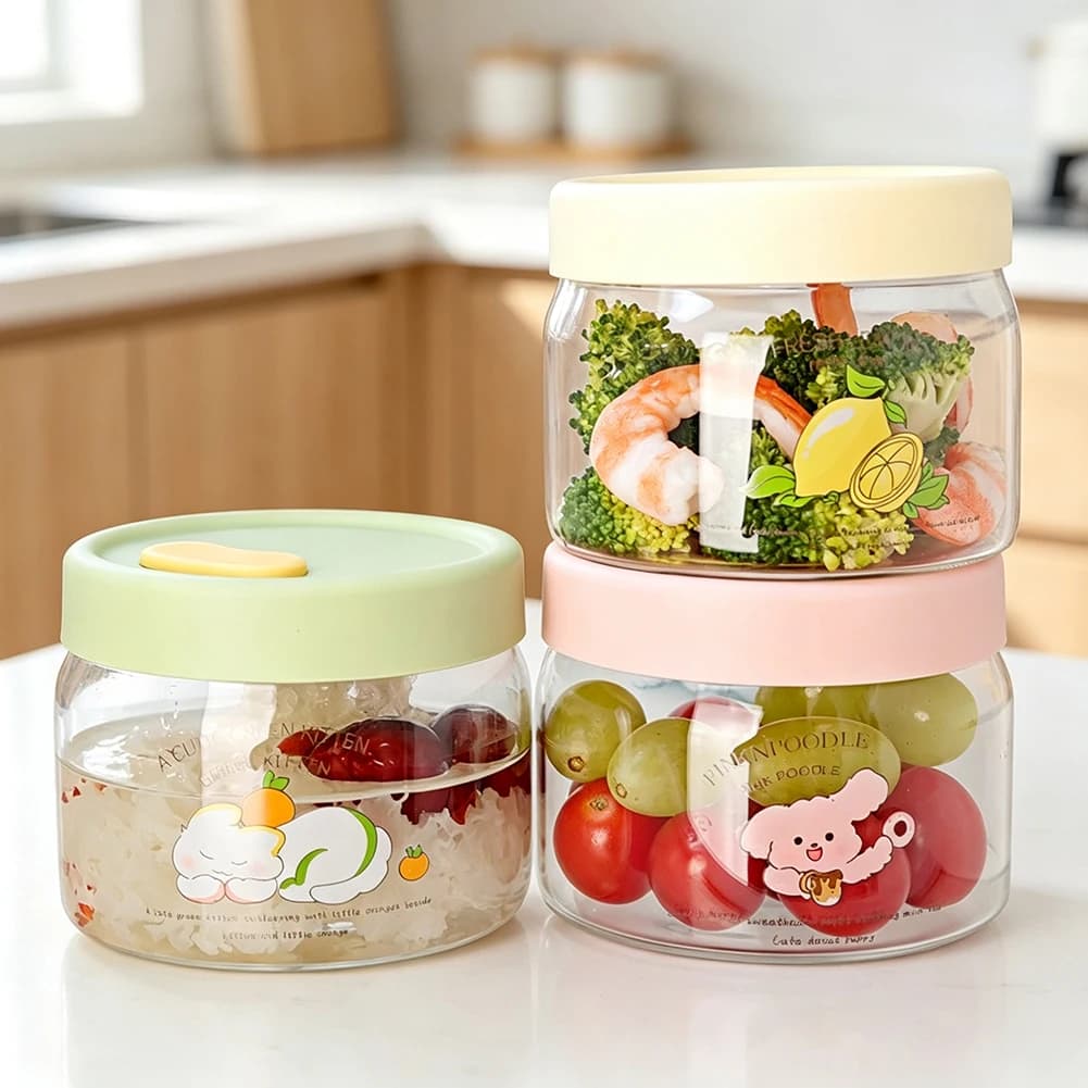 Glass Meal Preps Containers Set Leak-Proof Airtight Locking Lids Stackable For Office Lunch Preparations Outdoor Picnic Camping
