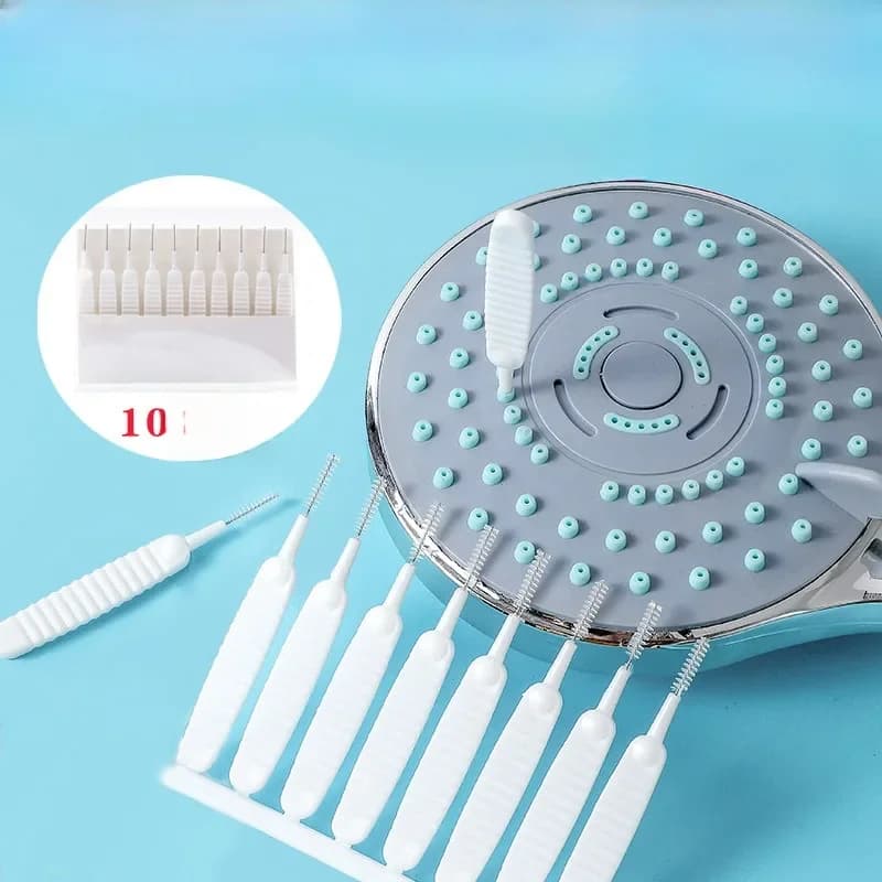 10 pezzi spazzola per la pulizia del soffione della doccia bianco piccolo pori pulito Nylon Anti-intasamento per la pulizia della finestra del foro del telefono della toilette della cucina