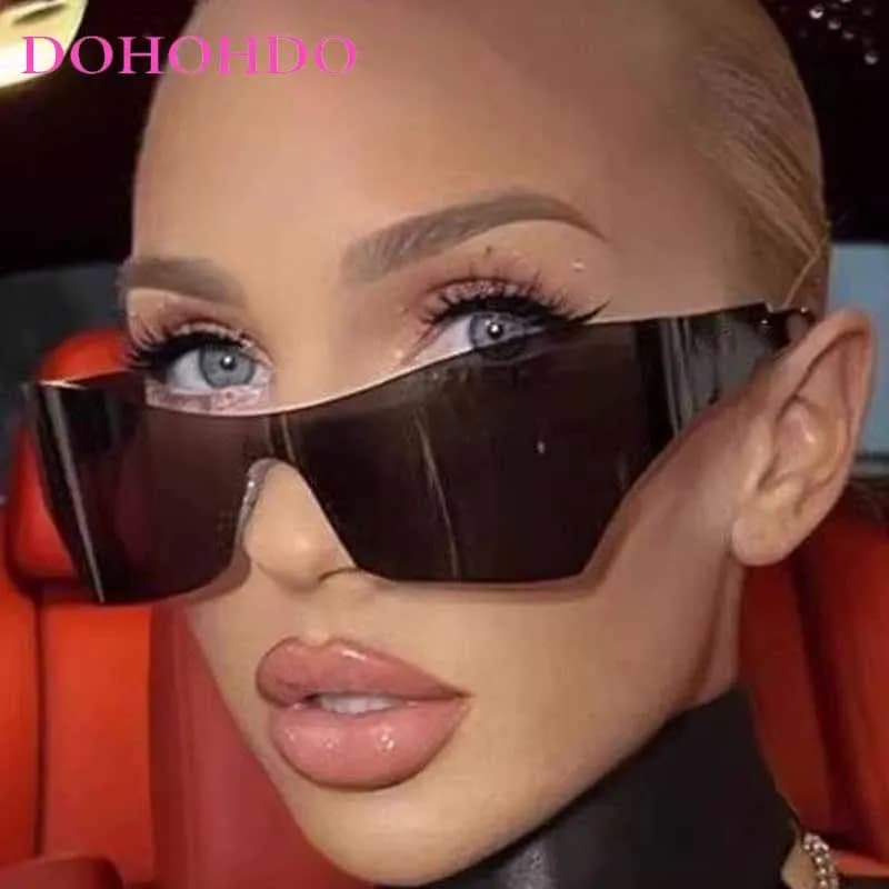 Occhiali da Sole Punk One Piece Donna Uomo Nuovi Y2K Occhiali da Sole Personalizzati Cat Eye Senza Montatura Occhiali Estetici Anni '90 '00 Protezione UV400