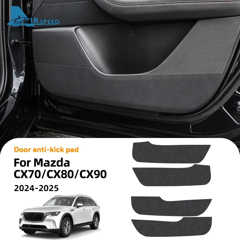 For Mazda CX-70 CX-80 CX-90: Top Protective Mat in Suede for Interior Door (Anti-Graffio) for LHD RHD 2024 2025