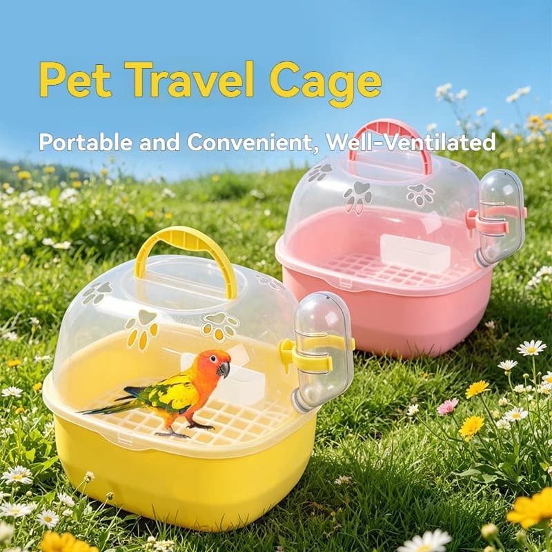 Bird Carrier Cage-Portable Hamster Cage with Water Bottle,Pet Bird Carrying Supplies Spacious Design for Sparrow Macaws Conures