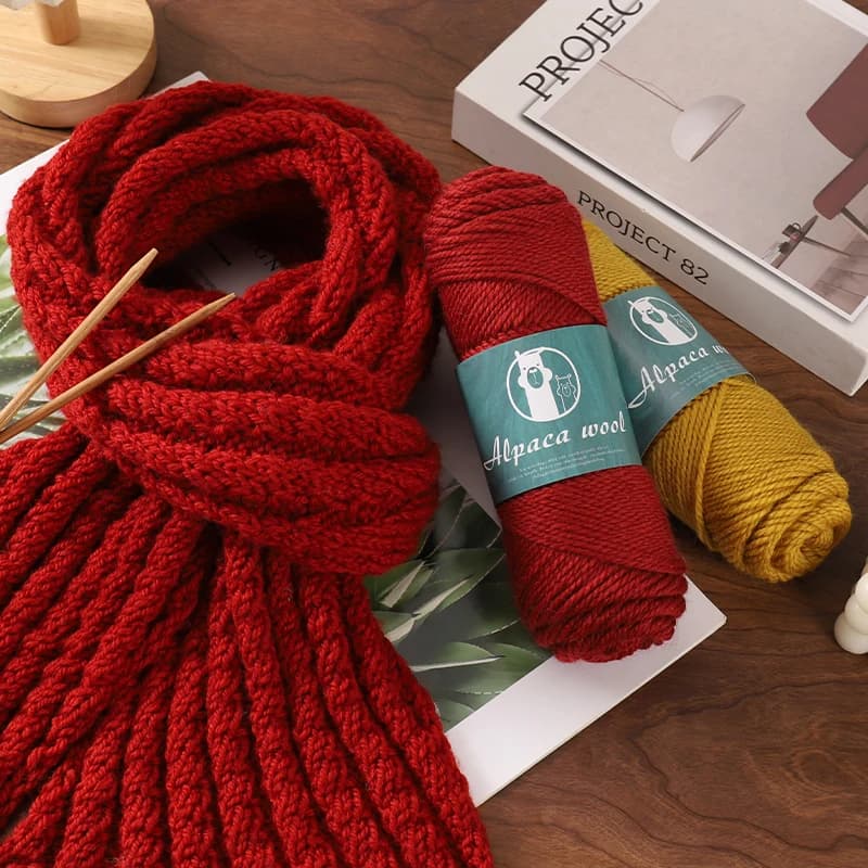 Boutique di filato di lana di alpaca 245 palline di filato di lana spesse con ago in stick vengono utilizzate per materiali per maglieria caldi autunnali e invernali fatti a mano per uomini e donne, sciarpe, cappelli e altri vestiti caldi 500 g 5 pezzi/confezione