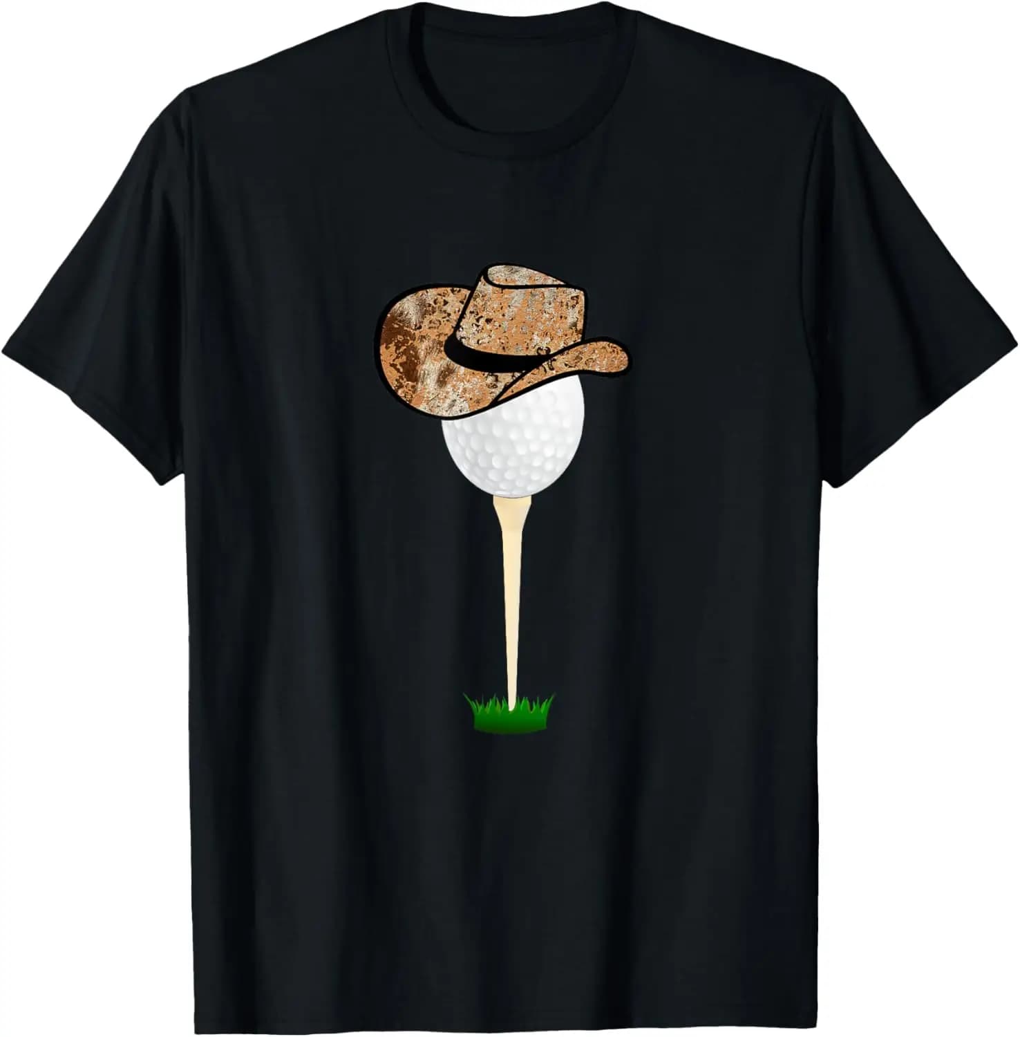 Divertente maglietta con pallina da golf per le vacanze, abbigliamento da golf a tema cowboy