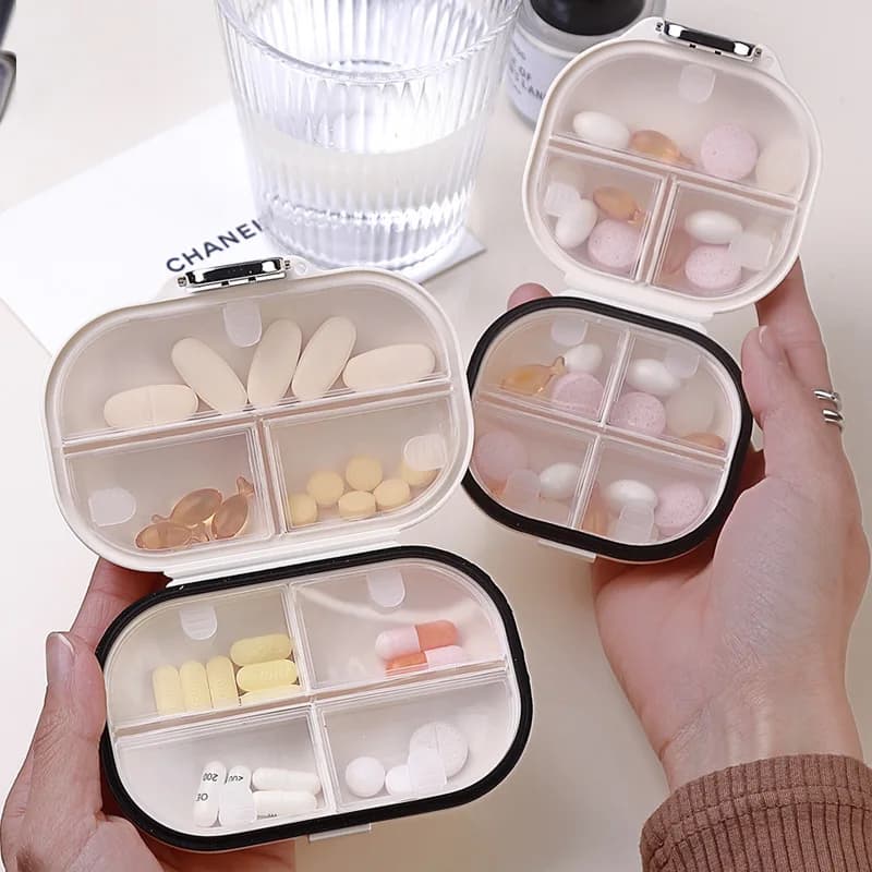 Mini portapillole portatile da viaggio per sette giorni, organizer per tablet multi-griglia, custodia sigillata per farmaci quotidiani