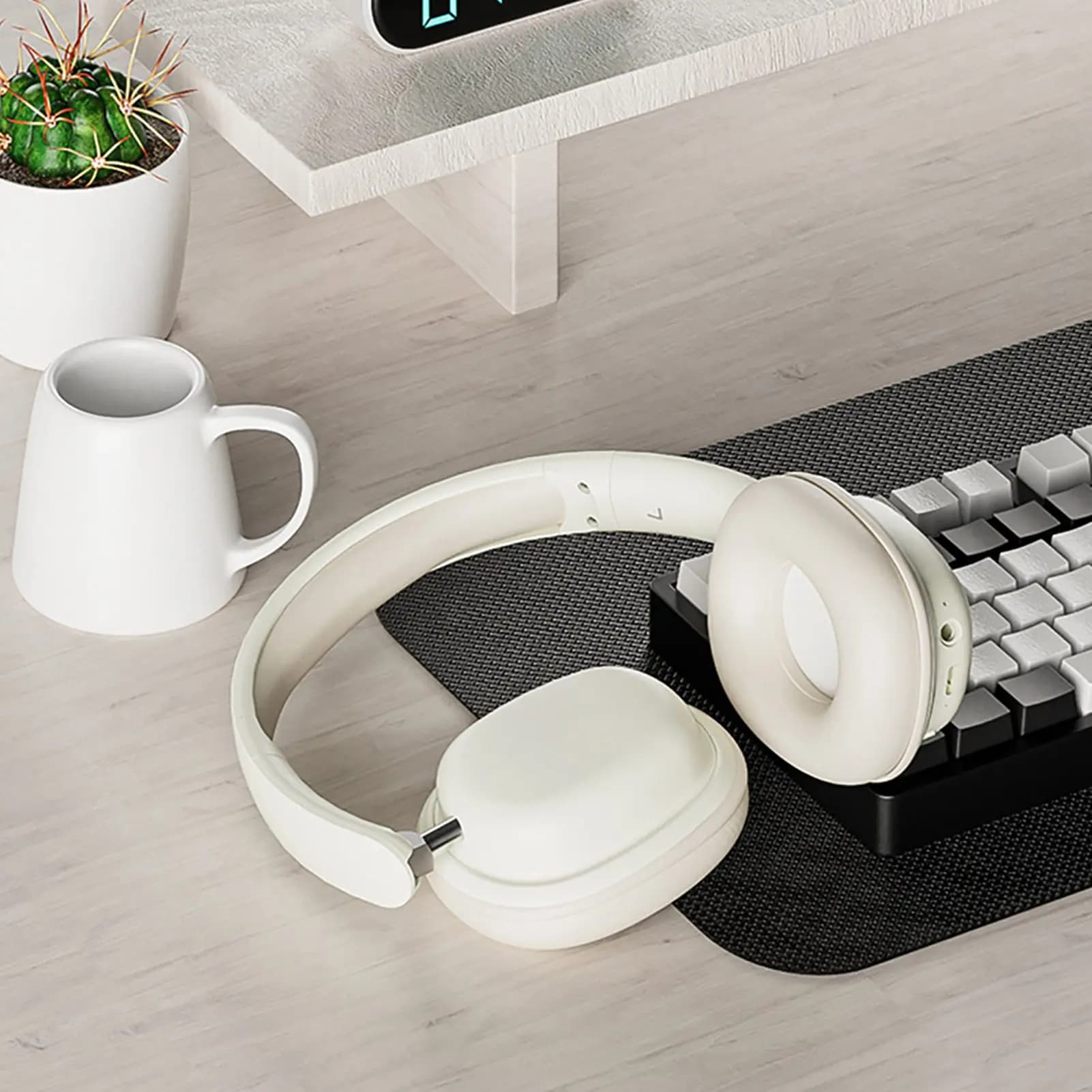 Cuffie Over-Ear Wireless per Gaming, BT5.3, con Microfono, Pieghevoli, Jack 3.5mm, Cuffie Wireless per PC