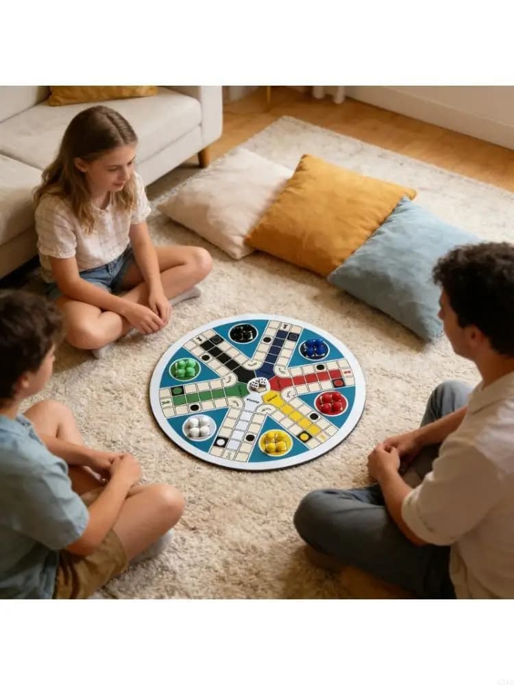 Folding Round 6 Player Flying Chesses Game Set With Colorful Pieces Strategy Toy