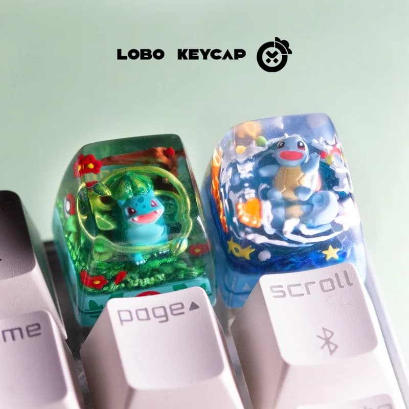 Pokemon Squirtle Bulbasaur Keycap Mechanical Keycap ESC Cute Resin Termoretrabile Stamp Drop Collar Blades Soul Accessories
