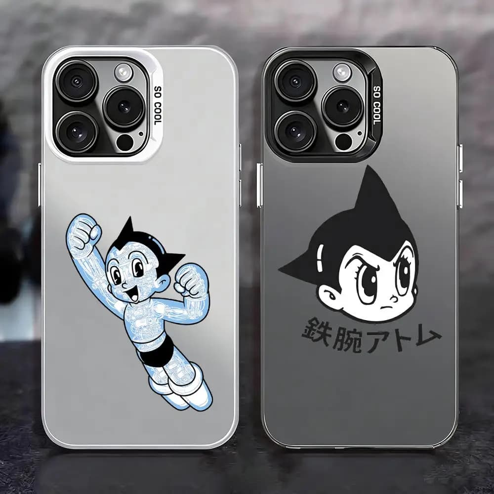 Custodia per telefono colore argento opaca antiurto per iPhone 17 16 16e 15 14 13 12 11 Pro Max Plus A-Astro Boy