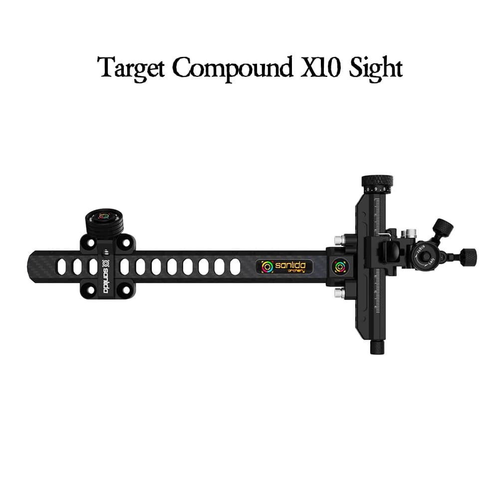 Sanlida tiro con l'arco X10 Compound Bow Sight 6 "o 9" Carbon Bar CNC 6061 tiro al bersaglio in alluminio