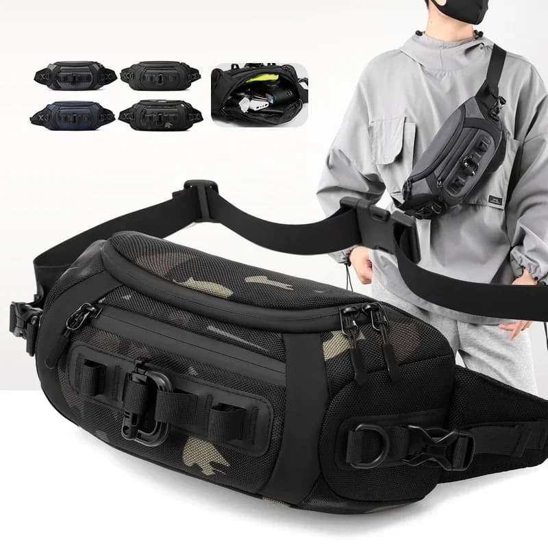 Sling Chest Bag Travel Multi-Pocket Military Fashion Male Nylon Cross Body Messenger Purse Bum Hip Bag New Men Fanny Pack Belt