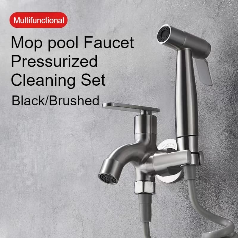 Rubinetto per bagno con rubinetto per acqua bidirezionale 1 in 2 out con supporto per spruzzo bidet Tubo flessibile per interfaccia G1/2 Rubinetti per WC Accessori per il bagno