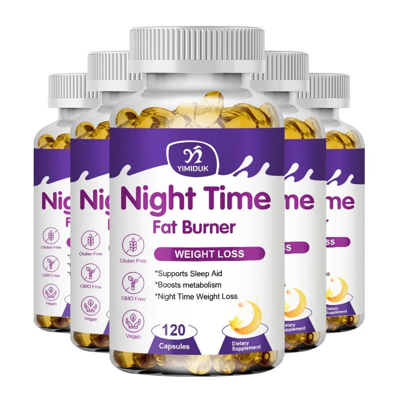 Night Time Slimming Fat Burning Capsules Support Weight Loss, Appetite Suppression, Metabolism, Detoxification for Lean Physique