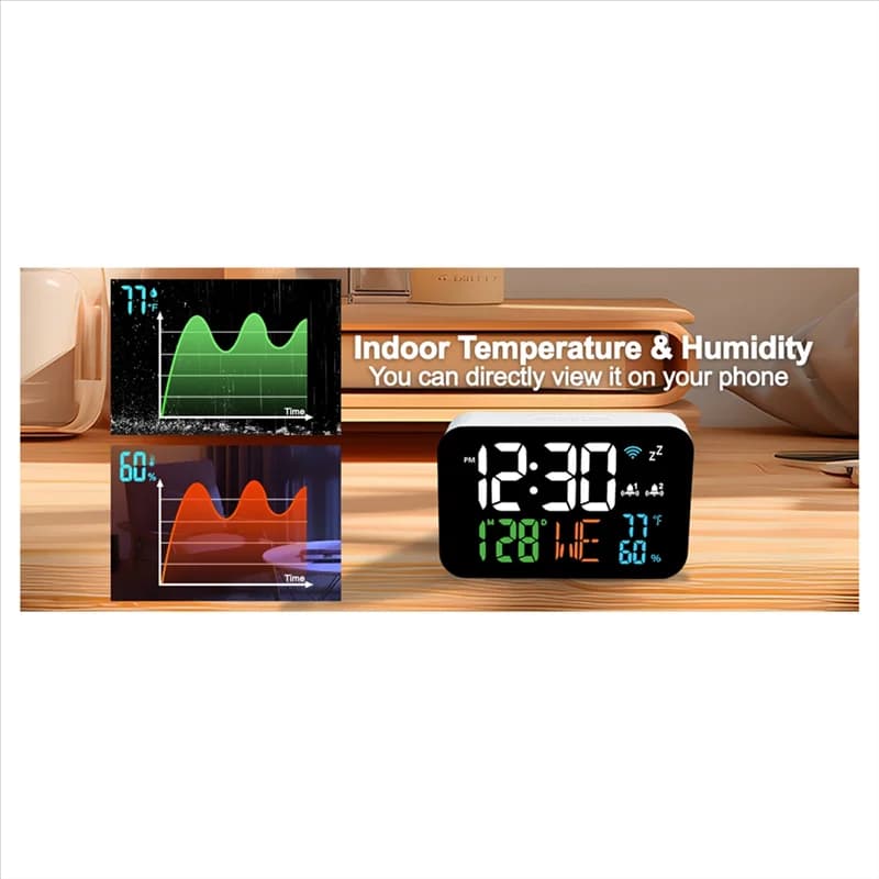Tuya Wifi Orologio Calendario Termometro Intelligente Igrometro Con Display Digitale A LED Supporto WIFI Calibrazione Automatica