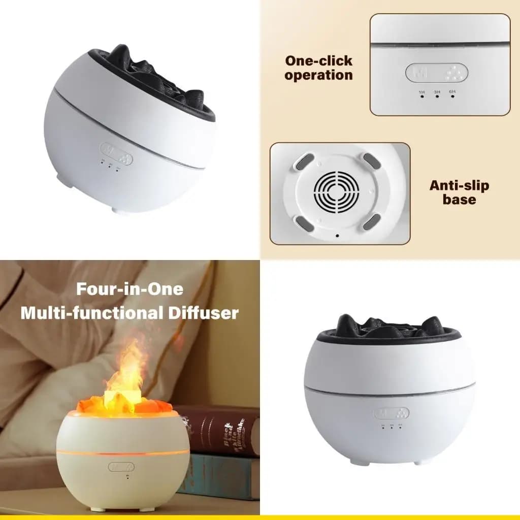SZCH Umidificatore ultrasuoni con pietra sale incrinata Diffusore profumo 4 Impostazioni timer Purificatore d per