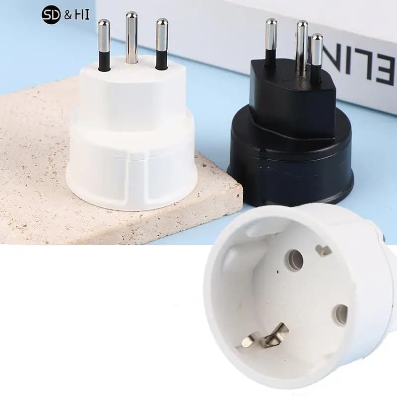1Pc European France To Swiss Plugs Travel Adapter 3 Pin Plug 10A 250V Power Plug EU To Switzerland Electrical Plug Socket