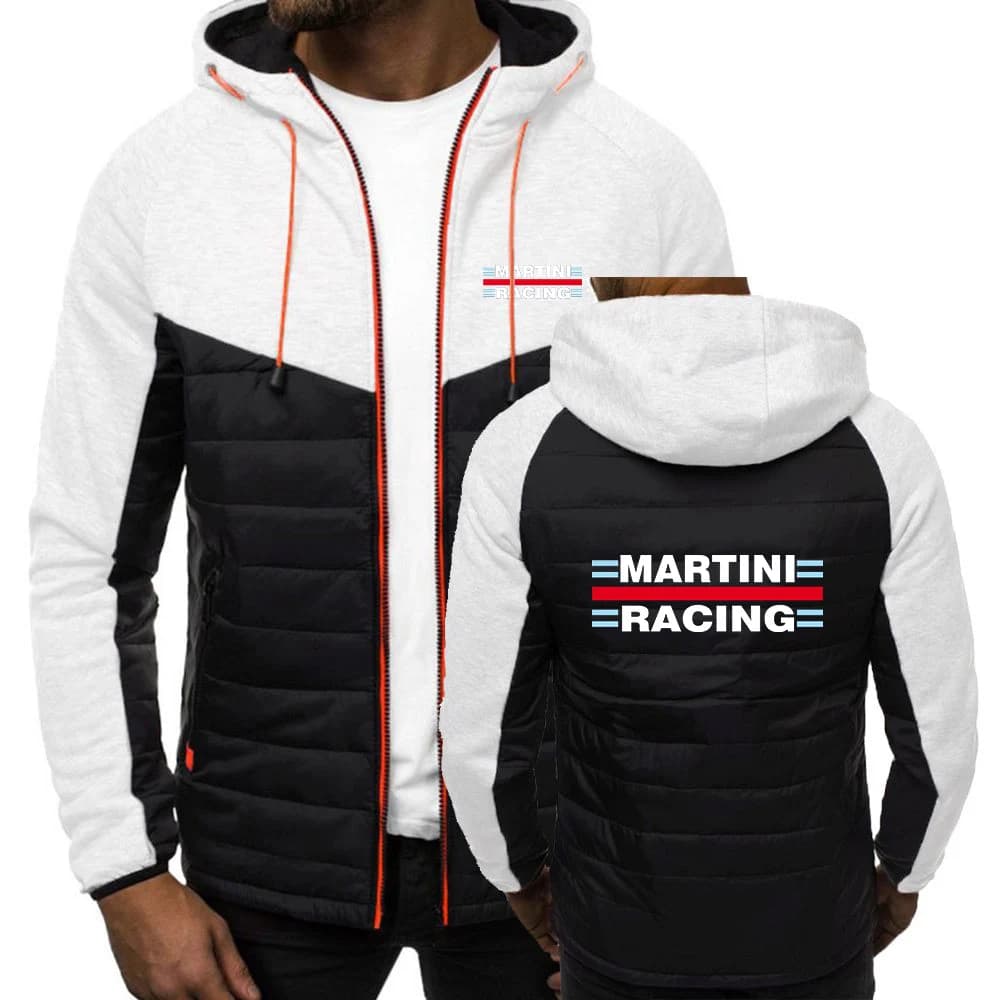 2025 Cappotto alla moda attraente Giacca con cappuccio con cerniera da uomo primaverile e autunnale Martini Racing Logo Stampa Felpe con cappuccio con coulisse alla moda