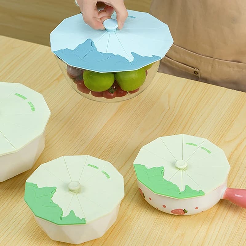 1PCS Silicone Microwave Bowl Cover Food Wrap Bowl Pot Lid Food Fresh Cover Pan Lid Stopper Bowl Covers Cooking Kitchen Tool