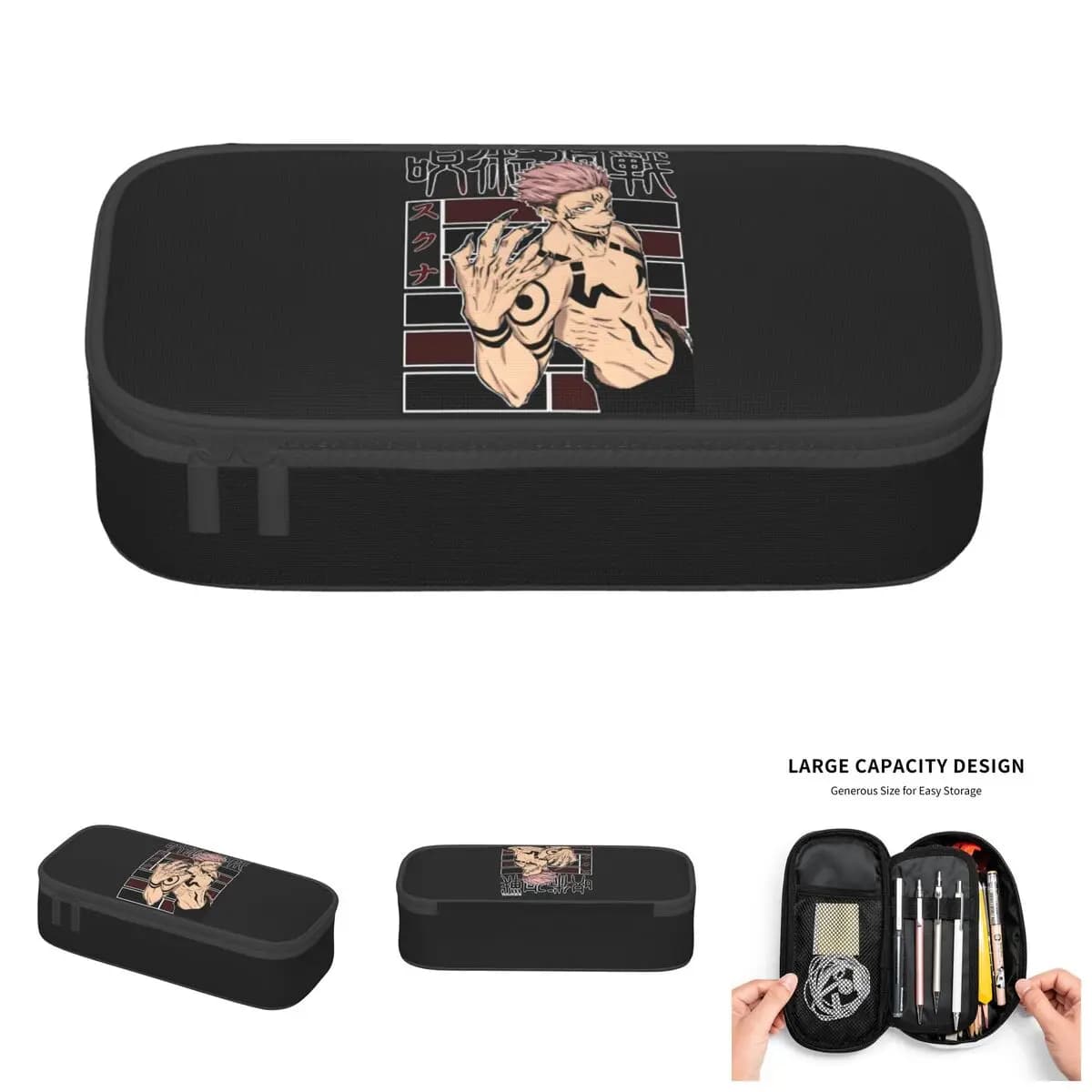 Astuccio per Matite Anime Giapponese Manga Jujutsu Kaisen Sukuna Kawaii, Grande Portamatite per Ragazzi e Ragazze, Cancelleria per Studenti