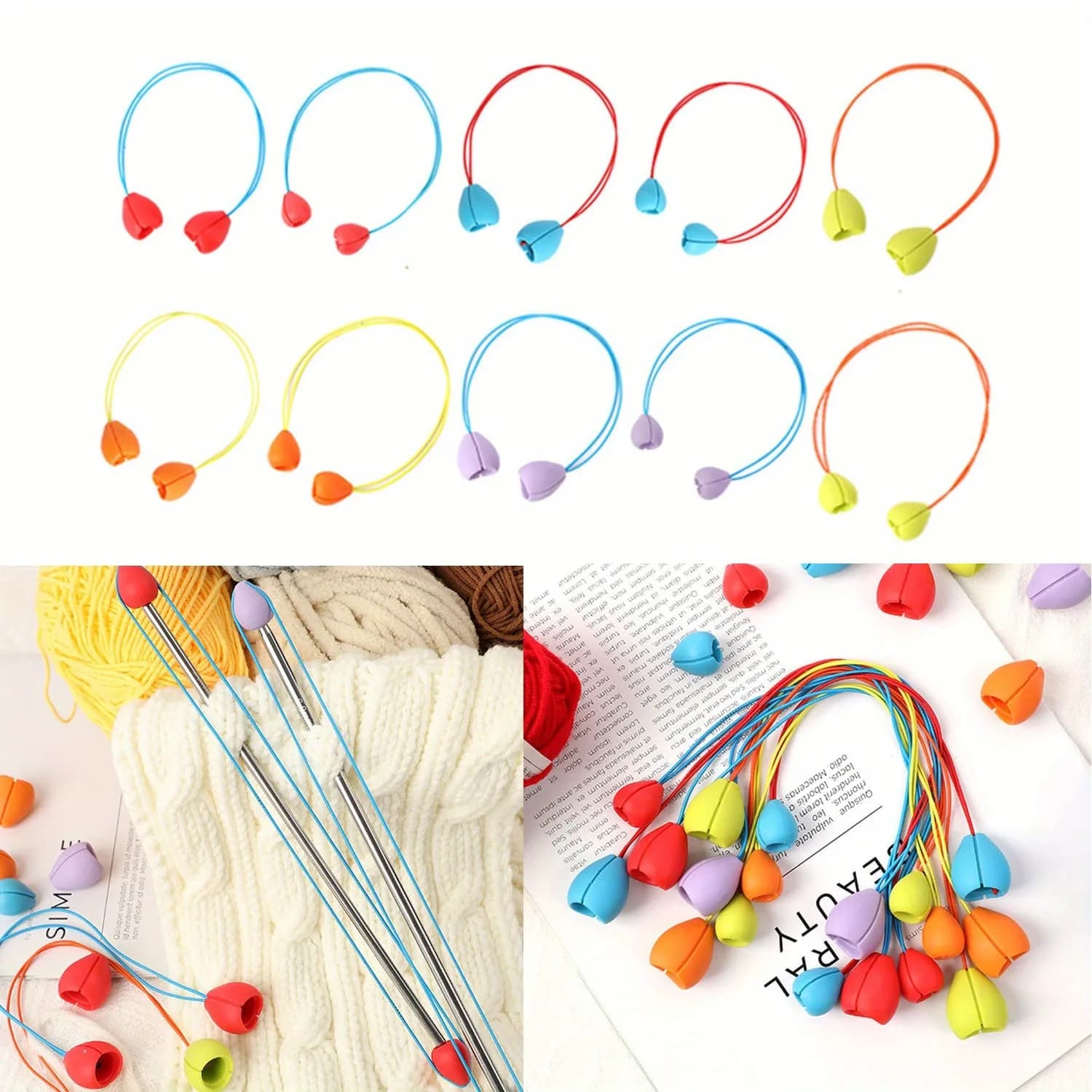 1pcs Knitting Needle Stoppers, Cute Flower Needle Point Protectors, Colorful Knitting Accessories, Needle Minder, Knitting Tools