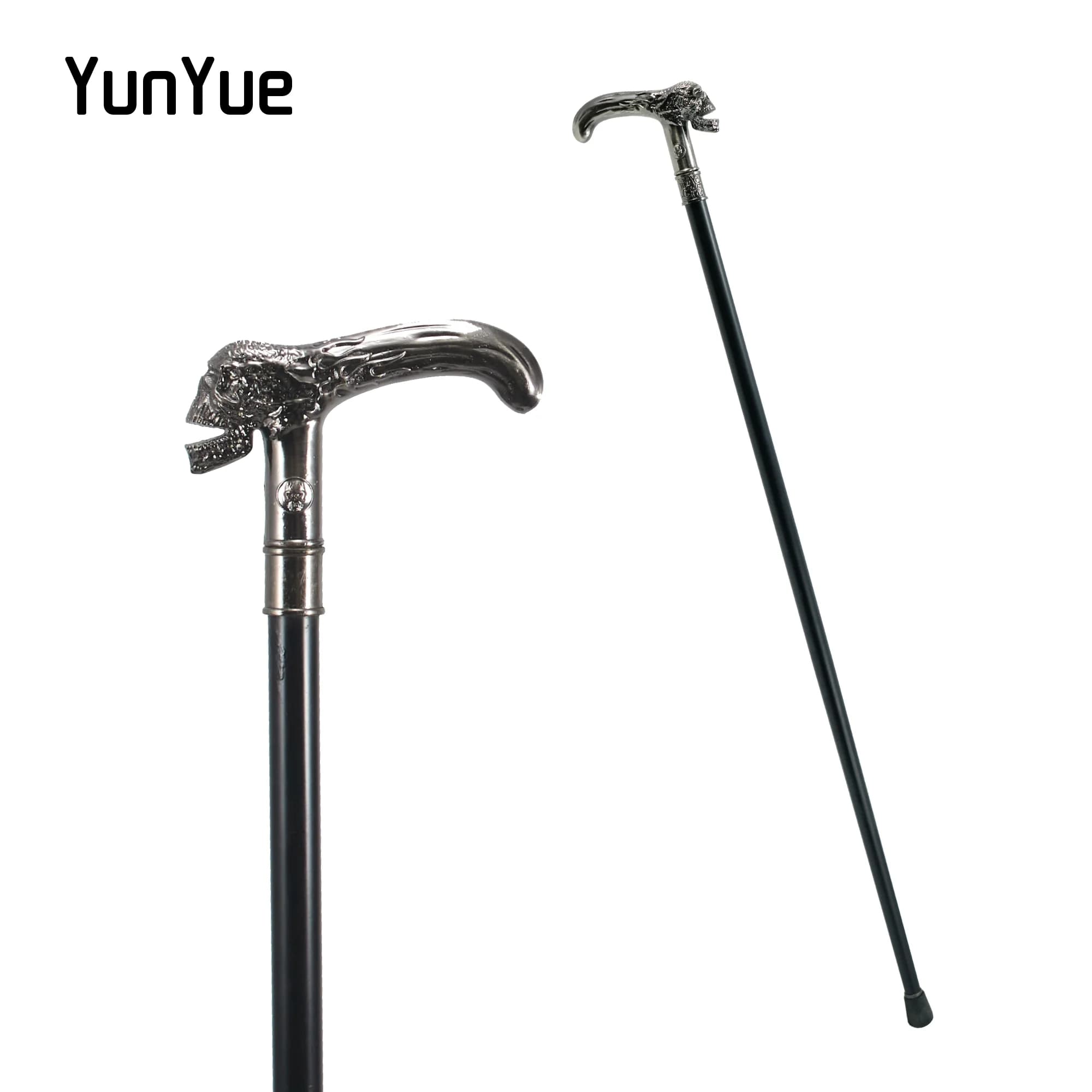 Vintage silver skull head walking rod, gentleman, elegant, fashion, decorative mold, cosplay film tips, trekking rod, 93 cm