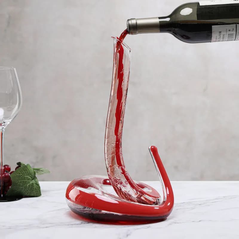 Decanter a forma di serpente in cristallo creativo fatto a mano per vino a forma di casa