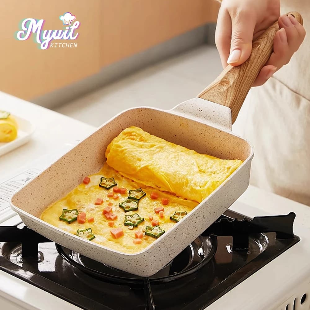 Frittata padella padella addensata antiaderente uovo Pancake bistecca padella Hamburg pane colazione Maker pentole in stile giapponese