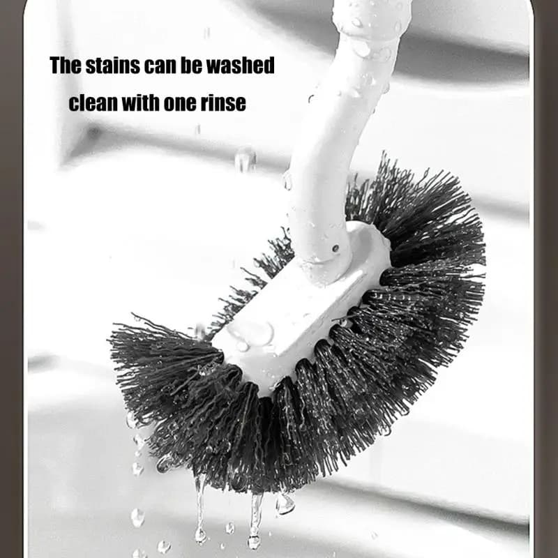 E8BD 360 Degree Toilet Cleaning Brush Set with Antimildew Storage Stand Curved Design Detachable Handle Bathroom Scrubber