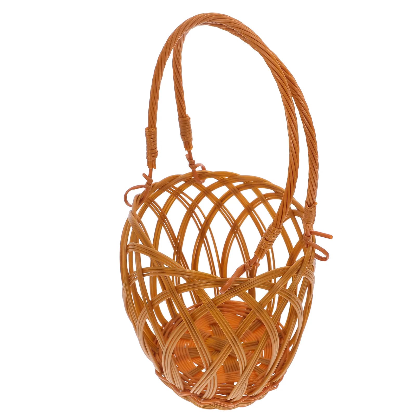 Imitation Rattan Woven Wine Basket with Handle Supports 2.5 Kg Secure Bottle Fit Versatile for Picnic Party Home Bar Wine