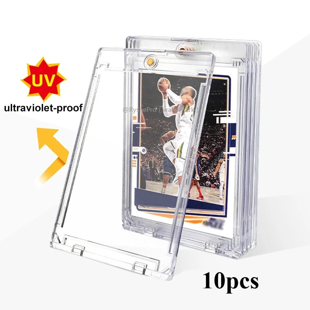 Porta carte da 10 pezzi Porta carte magnetiche da 35pt per carte collezionabili Buste per carte in plastica dura per carte sportive da baseball MTG TCG