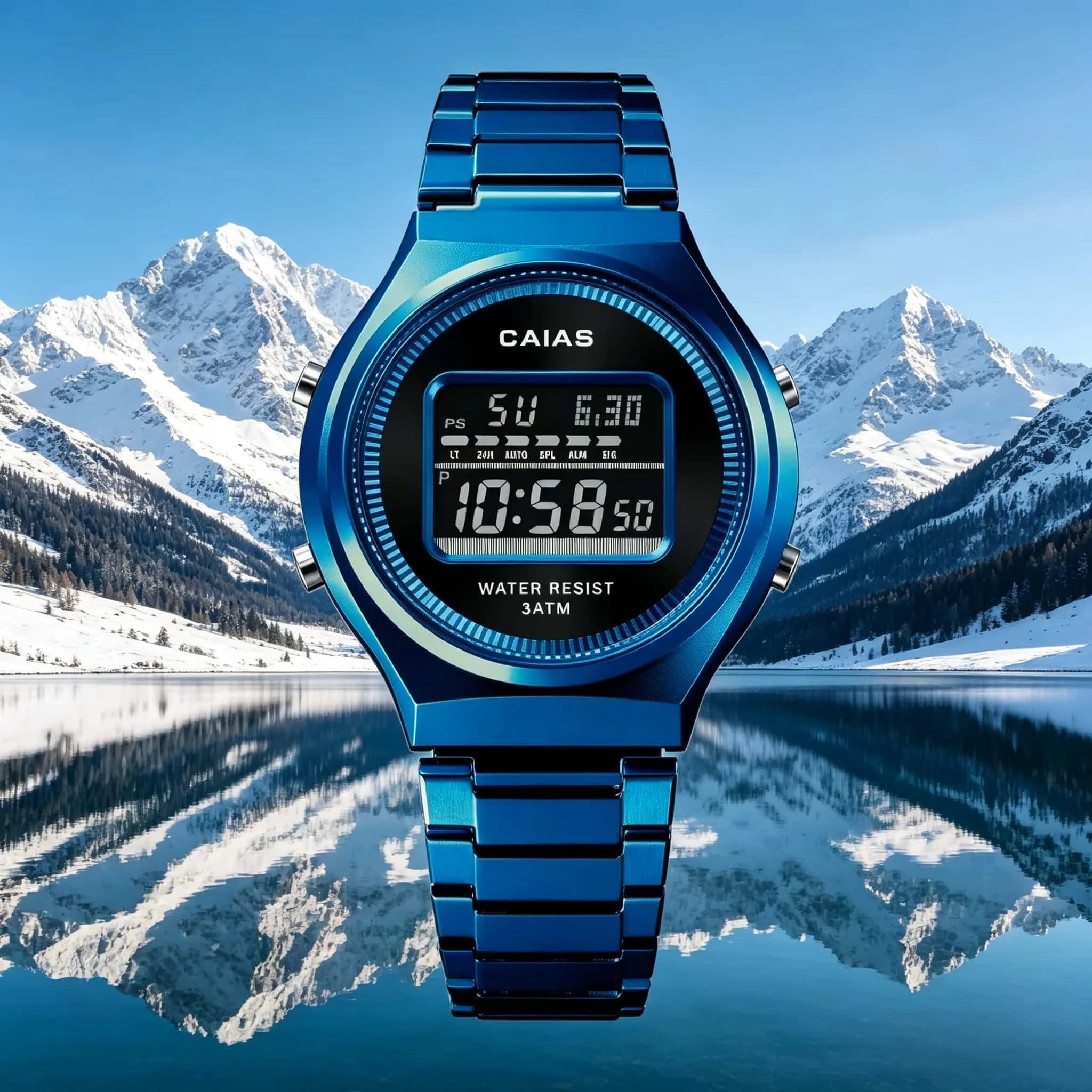 Orologio Digitale G-SHOSU 2100 Unisex, Orologio Sportivo Multifunzione con Ora Mondiale, Display LED Doppio, Serie Oak, Stile Sportivo Casual