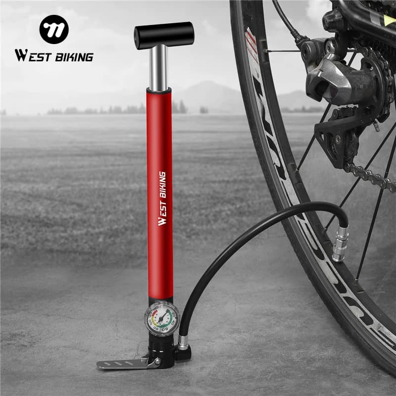 WEST BIKING Portable Bicycle Pump High Pressure 130PSI Schrader Presta Valve Air Pump Lightweight MTB Road Bike Tire Inflator