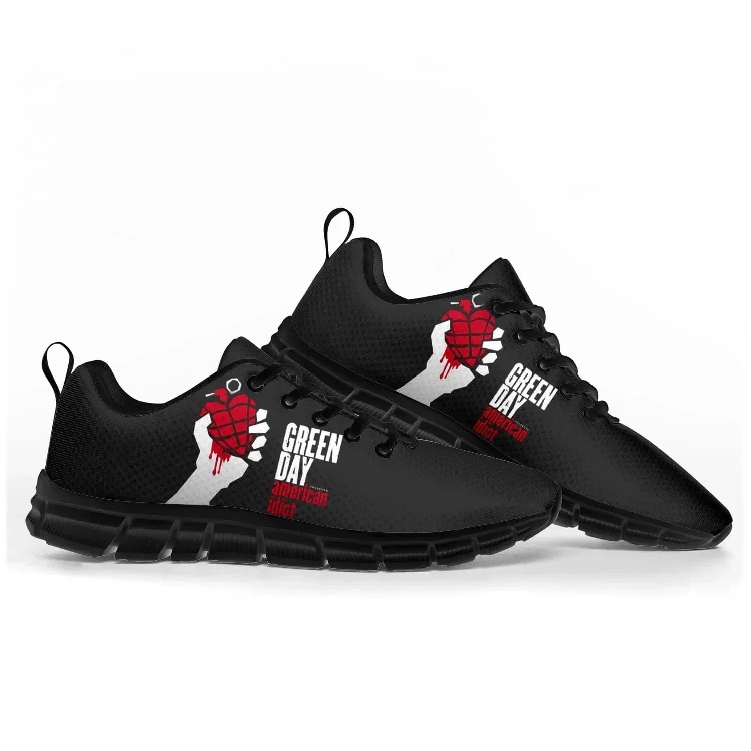 Green Day Pop Rock Band Sports Shoes Mens Womens Sneakers Casual Custom Couple Shoes Black