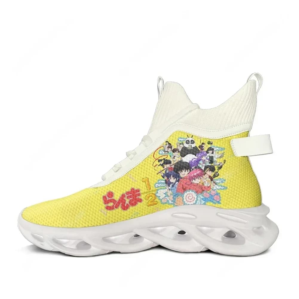 Ranma High Top Sneakers Anime Manga Scarpe da ginnastica sportive da uomo, da donna, per adolescenti, scarpe da corsa, scarpe da ginnastica con lacci in rete, scarpe personalizzate