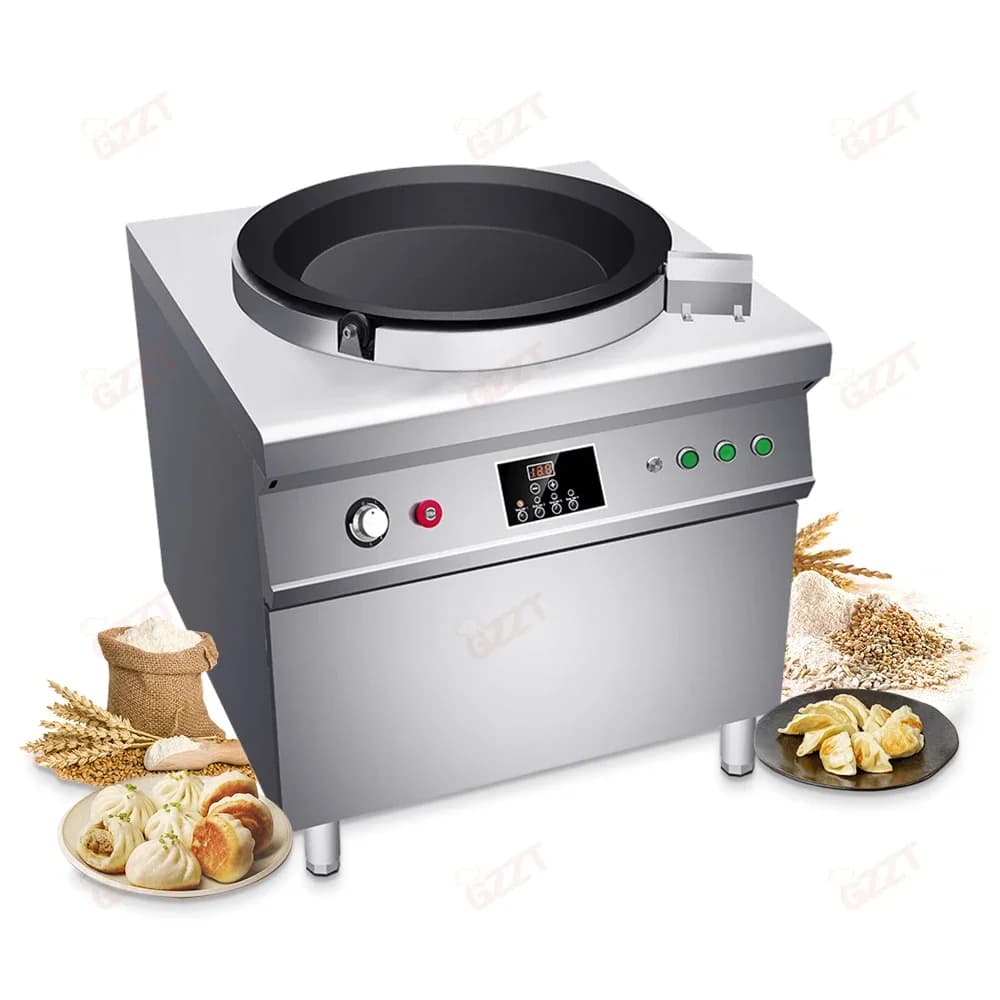 Macchina per fare la padella Samosa a rotazione automatica Macchina per friggere il panino elettrico per gnocchi rotante commerciale da 50 cm Macchina per friggitrice Baozi