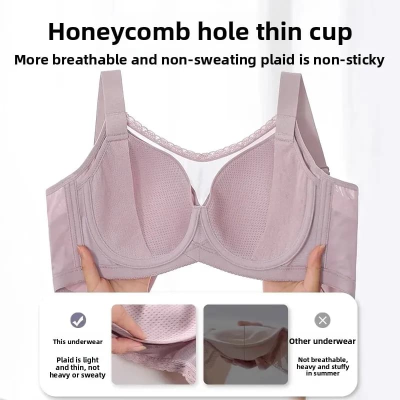 KUCLUT plus Size Bra Full Cup Invisible Summer Thin Model Reduces Side Breast Prevents Sagging for Large Breasts Underwear