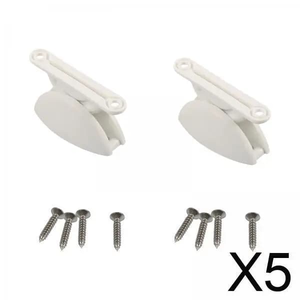 Set di supporti per fermaporta in nylon bianco con clip di fissaggio per camper, camper, barca, auto